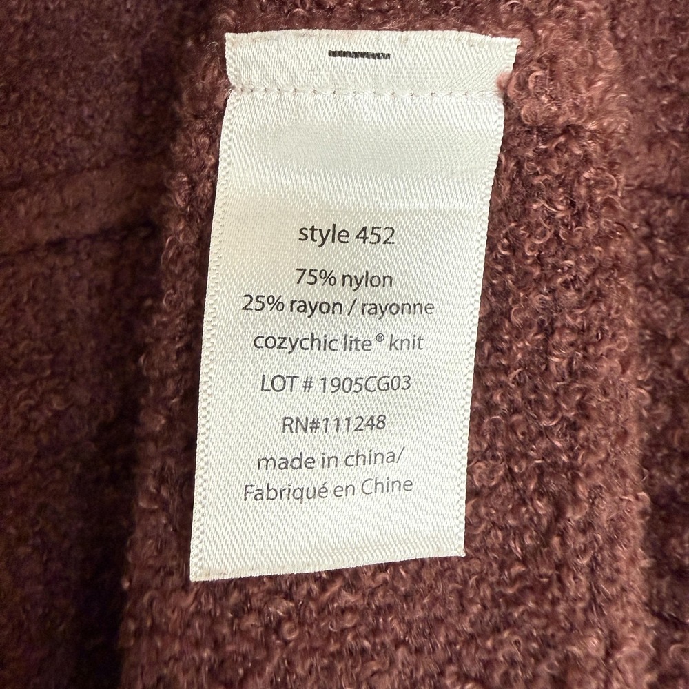Barefoot Dreams Cardigan Sweater Womens XS/S Berry CozyChic Lite Knit Open - Picture 6 of 12